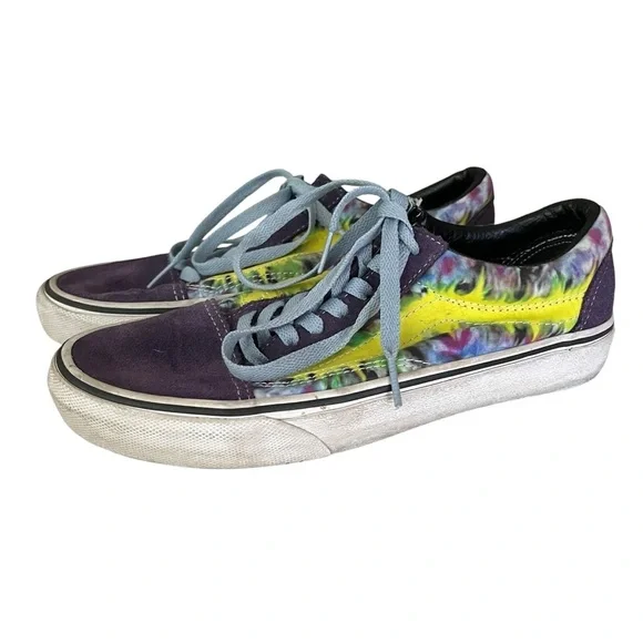 Vans Old Skool ComfyCush Sneakers Women's Size 7.5 Men's Size 6 Purple Tie Dye - Picture 7 of 9
